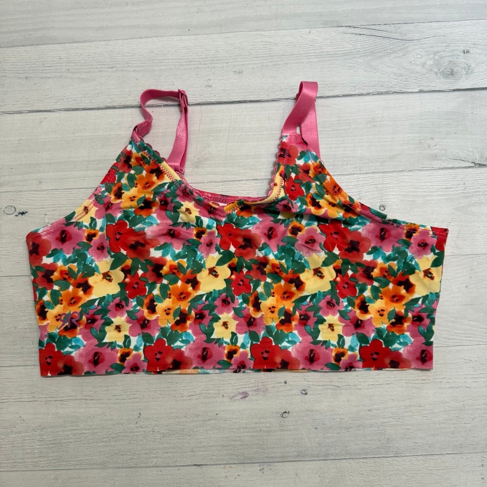 Ruby Ribbon floral bra pink yellow orange size 32